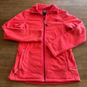 The North Face Women's Fleece Jacket Pink Furry Soft‎ Full Zip Up Small S